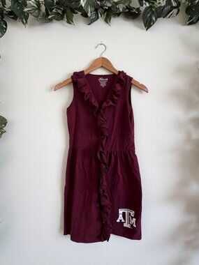 Klutch Sleeveless Front Ruffle Mini Dress Texas A&M Maroon Women’s Sz M